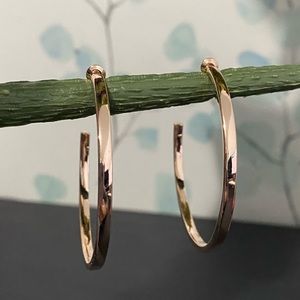 Hayoso 18k Rose Gold Plated Over Sterling Siver Hoop Earrings